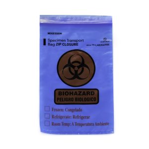MCKESSON BRAND McKesson Specimen Transport Bag, Document Pouch, Zip Close, Blue Tinted, 6 x 9" 79-LAB20609BE