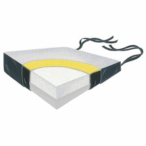 SkiL-Care™ Wheelchair Wedge Seat Cushion, 18 x 16 x 4 Inch, Black 754041