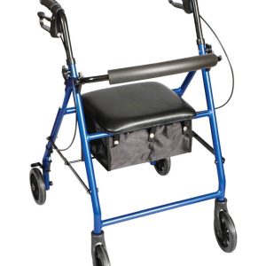 DRIVE DEVILBISS HEALTHCARE Carex® Classics Four-Wheel Rollator, 30 – 36 Inch, Metallic Blue FGA33577 0000