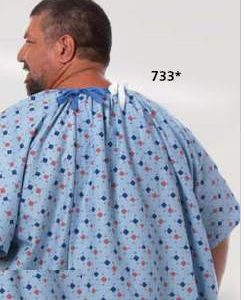 FASHION SEAL UNIFORMS Magna Reusable Patient Gown, One Size Fits Most, Diamond Print 733-NS