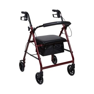 MCKESSON BRAND McKesson Folding Aluminum Four-Wheel Rollator, Red 146-R726RD