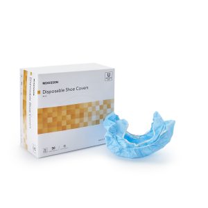 MCKESSON BRAND McKesson Shoe Cover, One Size Fits Most Shoe, High, Nonskid Sole, Blue 16-3510
