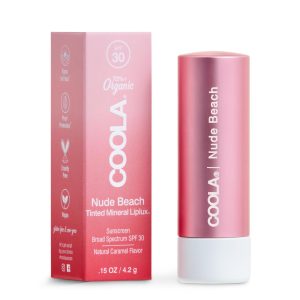 COOLA LLC Mineral Liplux® Organic Lip Balm Sunscreen SPF 30, Nude Beach Tint CL10260