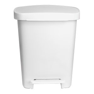 MCKESSON BRAND McKesson Waste Can with Step-On Pedal, Plastic, White, 14.37 x 15.16 x 18.9 Inch 16-25269