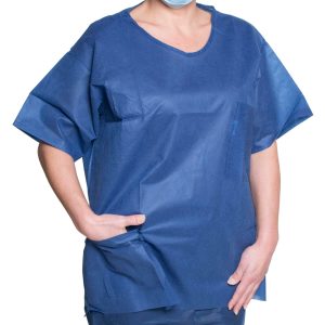Dukal Spunbond Polypropylene Scrub Shirt, Extra Large, Dark Blue 375XL