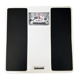 Health O Meter® Dial Scale, 270-lb. Capacity, Black & White Analog Large Display 100LB