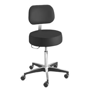 MCKESSON BRAND McKesson Pneumatic Exam Stool, Black, with Backrest 81-11001BUS393