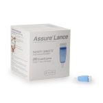 ARKRAY USA Assure® Lance Safety Lancet, 28 gauge, 1 mm Depth, Light Blue 980228