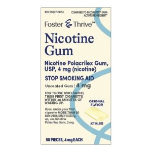 MCKESSON BRAND Foster & Thrive™ Nicotine Polacrilex 4 mg (Nicotine) Gum, Original Flavor 70677116701