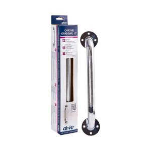 DRIVE DEVILBISS HEALTHCARE drive™ Chrome Knurled Grab Bar, 12 Inch 12112-3