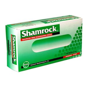 SHAMROCK MARKETING 20000 Series Vinyl Standard Cuff Length Exam Glove, Large, Clear 20213