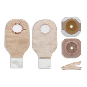 HOLLISTER New Image™ 19103 2-Piece Clear Ileostomy/Colostomy Pouch, 57mm Flange, Red Match 19103