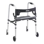 DRIVE DEVILBISS HEALTHCARE Clever-Lite LS Aluminum Dual Release Folding Walker, 29.5 – 39 Inch Height 10233