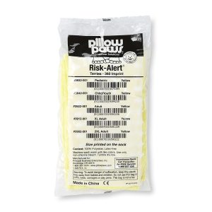 PRINCIPLE BUSINESS ENTERPRISES Pillow Paws® Risk Alert® Terries™ Slipper Socks, Extra Large, Pale Yellow 3912-001