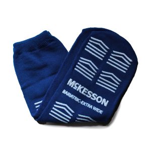 MCKESSON BRAND McKesson Slipper Socks, Single Tread, Bariatric, Kingfisher Blue 16-BXW-1099