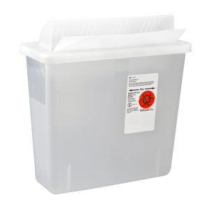 CARDINAL In-Room™ Multi-purpose Sharps Container, 3 Gallon, 13.75 x 16.25 x 6 Inch 85221