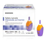 MCKESSON BRAND McKesson Pressure Activated Safety Lancets, 30 Gauge, Purple 16-PASL30GX