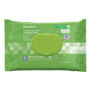 MCKESSON BRAND McKesson Flushable* Wet Wipes XL - Unscented, 48 Wipes per Pack DXLU48