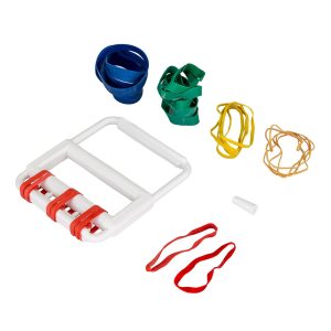 FABRICATION ENTERPRISES CanDo® Rubber-Band Hand Exerciser, 2X-Light to Heavy Resistance, with 25 Bands 10-1800