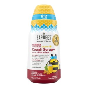 J & J SALES Zarbee's All-In-One Children's Daytime Cough Syrup, Mucus, Throat & Nasal, Grape 30045066383