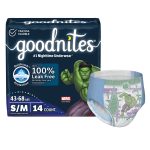 KIMBERLY CLARK Goodnites® Heavy Absorbency Nighttime Underwear, S/M for Boys 43 – 68 lbs. 41313