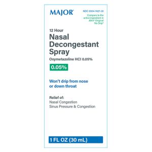 MAJOR PHARMACEUTICALS Major® 0.05% Oxymetazoline Nasal Decongestant Spray, 30 mL Bottle 00904742730