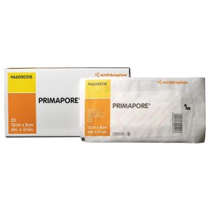 SMITH & NEPHEW Primapore White Adhesive Dressing, 8 x 15 Centimeter 66000318