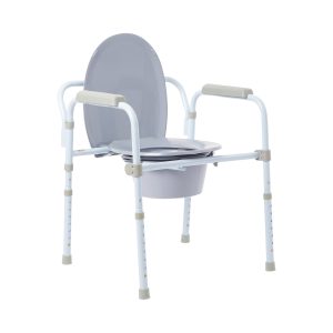 MCKESSON BRAND McKesson Folding, Fixed Arm, Steel Commode Chair, 17 – 23 Inch 146-RTL11158KDR