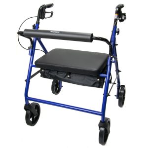 MCKESSON BRAND McKesson Bariatric Folding Four-Wheel Rollator, Blue 146-10216BL-1