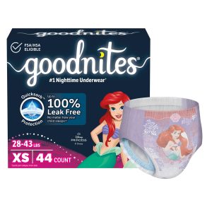 KIMBERLY CLARK Goodnites® Heavy Absorbency Nighttime Underwear, X-Small for Girls 28 – 43 lbs. 46761
