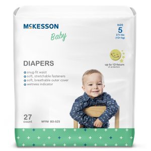 MCKESSON BRAND McKesson Baby Diaper, Size 5 for Toddlers weighing 27+ lbs. BD-SZ5