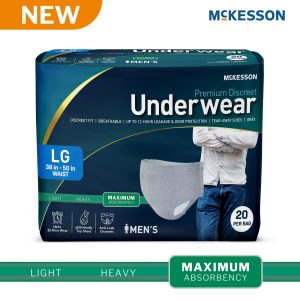 MCKESSON BRAND McKesson Premium Discreet Underwear for Men, Maximum Absorbency, Large UWDM-LGGRAY