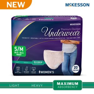 MCKESSON BRAND McKesson Premium Discreet Underwear for Women, Maximum Absorbency, Small/Medium UWDM-SMPINK