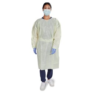 MCKESSON BRAND McKesson AAMI Level 2 Isolation Gown, Tape Tab Neck Style, Extra Large, Yellow 16-L2TNWT6Y-XL