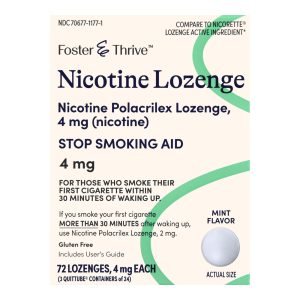 MCKESSON BRAND Foster & Thrive™ Nicotine Polacrilex 4 mg (Nicotine) Lozenges Mint 70677117701