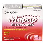 MAJOR PHARMACEUTICALS Mapap® Acetaminophen Children's Pain Relief / Fever Reducer, Bubble Gum flavor 00904664524