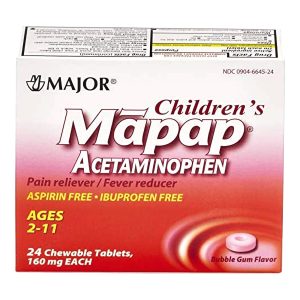 MAJOR PHARMACEUTICALS Mapap® Acetaminophen Children's Pain Relief / Fever Reducer, Bubble Gum flavor 00904664524