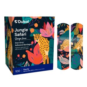 DUKAL American® White Cross Stat Strip® Designer Safari Adhesive Strip, ¾ x 3 Inch 15605