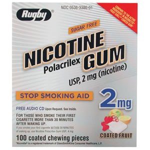 ACTAVIS Rugby® Stop Smoking Aid Gum 2 mg Fruit Flavor 00536338601