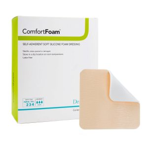 SION BRANDS LLC ComfortFoam™ Silicone Adhesive without Border Silicone Foam Dressing, 4 x 5 Inch 44450