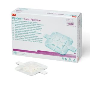 SOLVENTUM CORPORATION 3M™ Tegaderm™ High Performance Adhesive with Border Foam Dressing, 3½ x 3½ Inch 90610