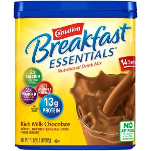 NESTLE CLINICAL NUTRITIONAL Carnation Breakfast Essentials® Rich Milk Chocolate Nutritional Drink, 17.7 oz. 10050000356031