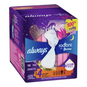 PROCTER & GAMBLE Always® Radiant Overnight Pads, Size 4 03700081811