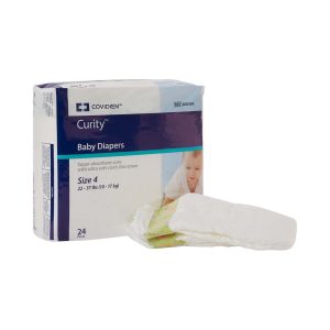 CARDINAL Curity Unisex Baby Diapers, Heavy Absorbency, Size 4, Large 80038A