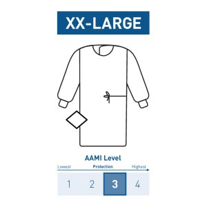 MCKESSON BRAND McKesson Nonreinforced Surgical Gown with Towel, 2X-Large, Blue 183-I90-7040-S1