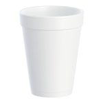 RJ SCHINNER CO Dart Drinking Cup, White, Styrofoam, Disposable, 14 ounce 14J16