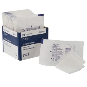 CARDINAL Curity™ Sterile Nonwoven Sponge, 3 x 3 Inch, Four-Ply 8043